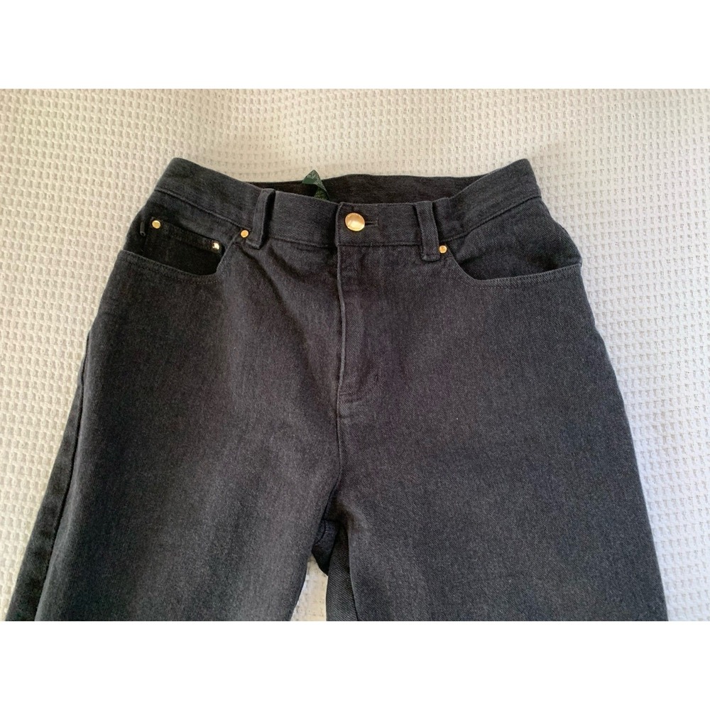 Lauren Jeans Co Ralph Lauren Womens Petite 6P Black Straight Jeans